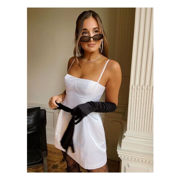 DANIELLE BERNSTEIN Womens Spaghetti Strap Micro Mini Fit + Flare Dress - Picture 2 of 3